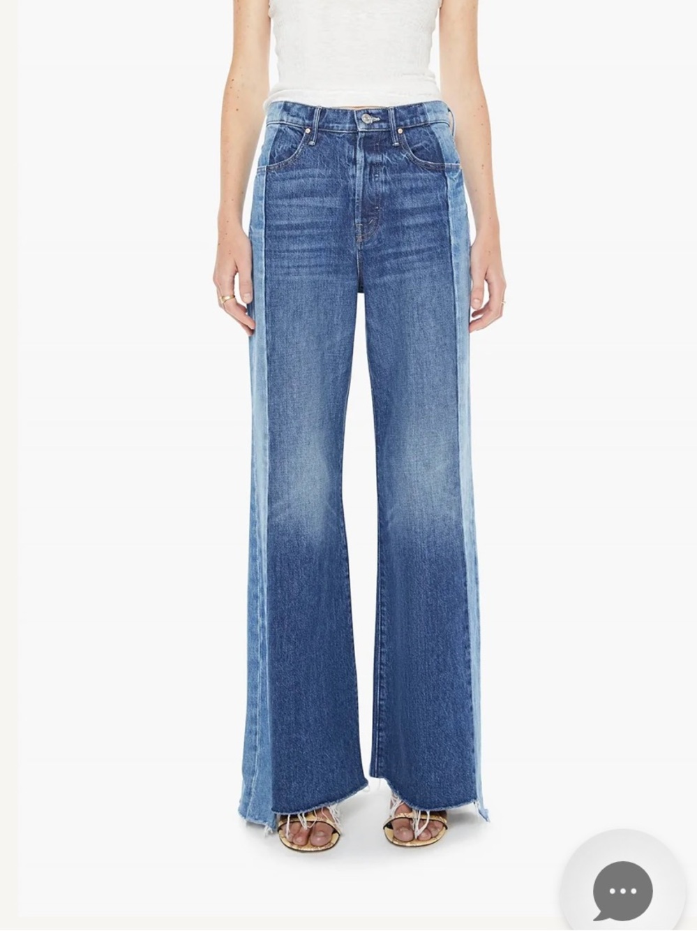 Mother jeans Wide Leg Two-Tone Blue Women's Jeans